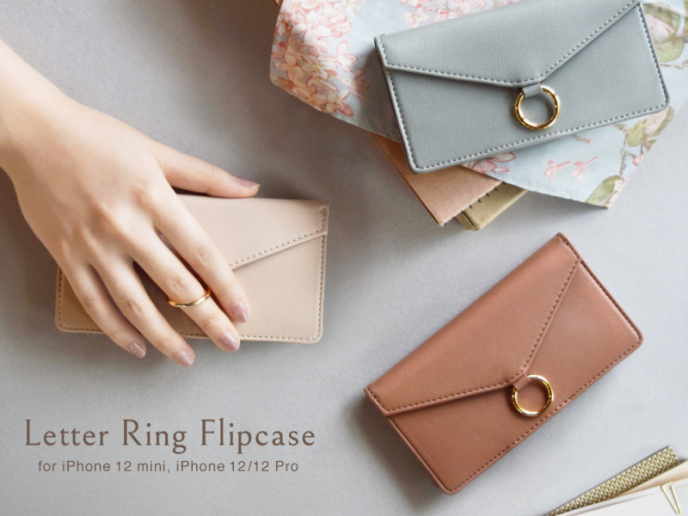 レターデザインのiPhoneケース☆Letter Ring Flipcase