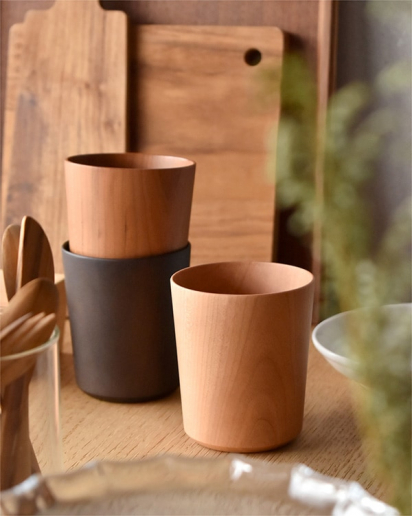 【New Item!】食卓に温もりを添える天然木チェリーのコップ 「Wooden Cup」